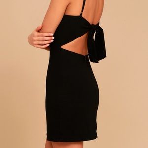 Black Tie-Back Mini Dress